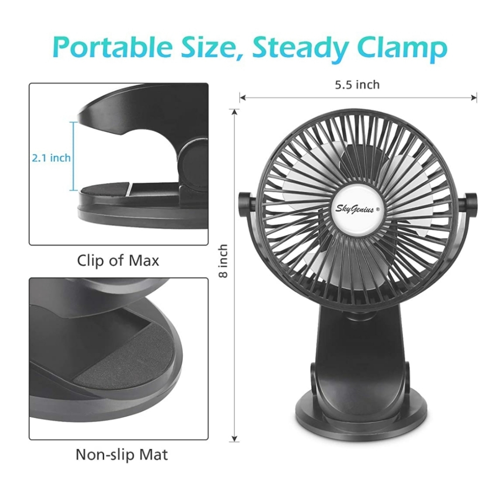 Battery Operated/Rechargeable Mini Fan - Picture 4 of 8